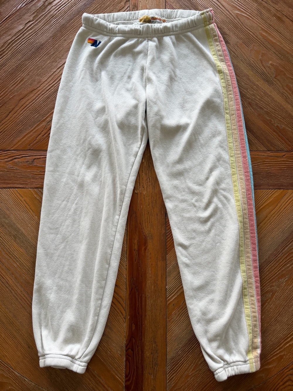 Aviator Nation 5 Stripe Pastel Jogger Sweatpants - Size Medium